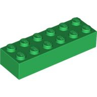 Lego kostka (kostička) 2x6, zelená (245628, 4142867, 4181135)